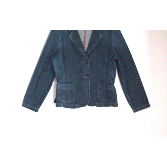 Vintage Bass Womes's Large Denim Jean Jacket Single Breasted - Picture 3 of 7